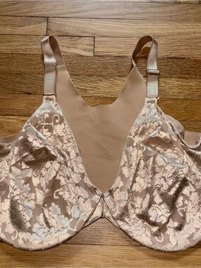 Soma Women Bra 38G Beige Vanishing Back‎ Unlined FR CL Lace Support Comfort Sexy